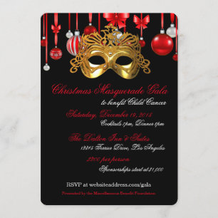 Invitaciones de la gala de la mascarada del día de