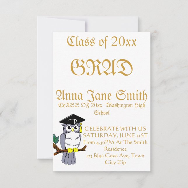 Invitaciones de la graduación (Anverso)
