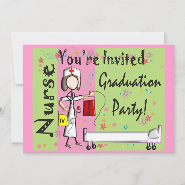 Invitaciones de la graduación de la enfermera (Anverso)