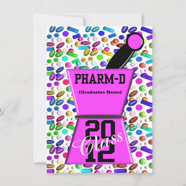 Invitaciones de la graduación de Pharm-D de la (Anverso)
