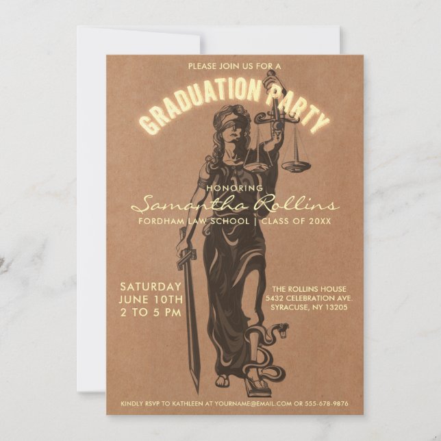 Invitaciones de la graduación del colegio de (Anverso)