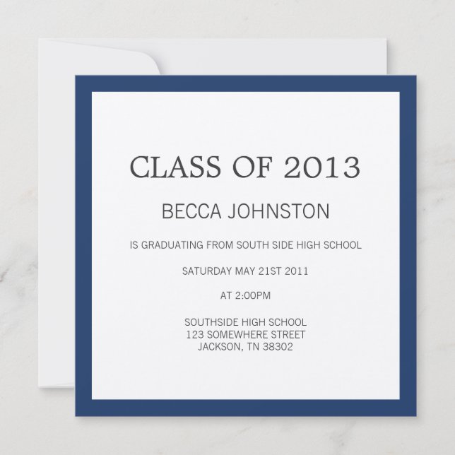 Invitaciones de la graduación del diseño de la (Anverso)