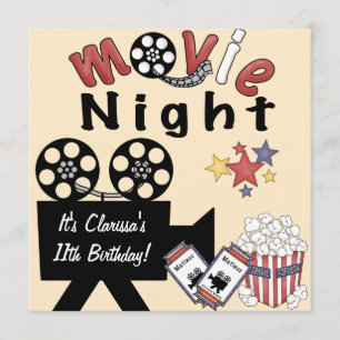 Invitaciones de la locura de la noche de película