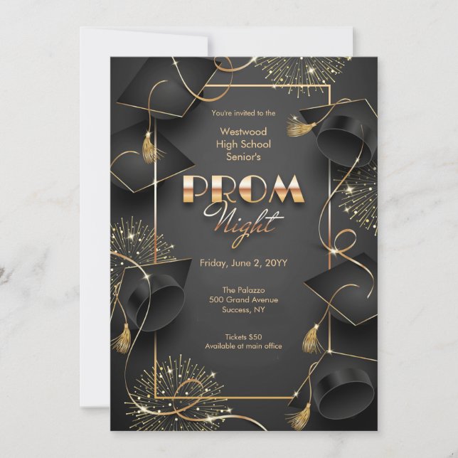 Invitaciones de la noche de Prom (Anverso)