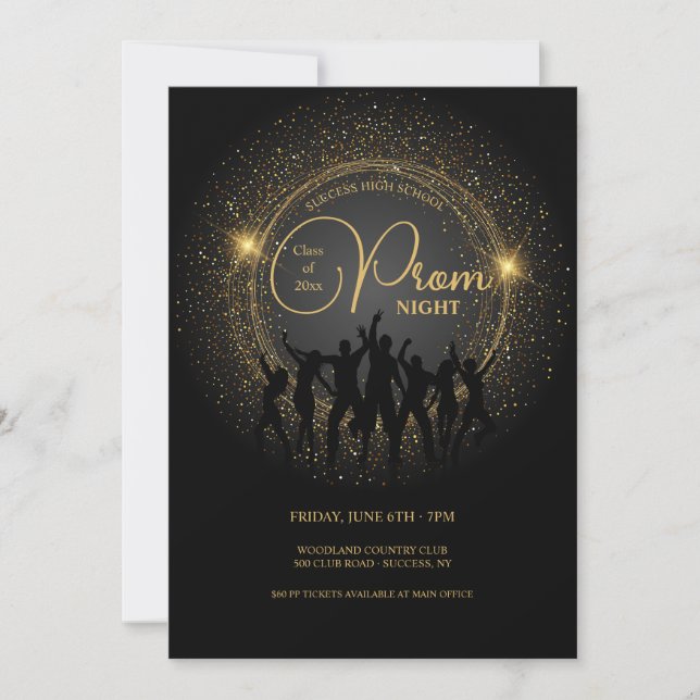 Invitaciones de la noche de Prom (Anverso)