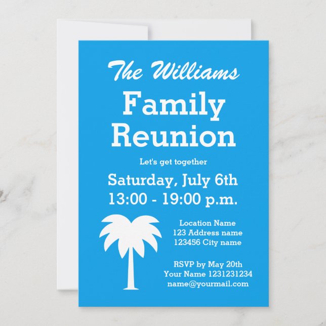 Invitaciones de la palmera del fiesta del verano (Anverso)