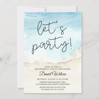 Invitaciones de la Parte de Jubilación Océano Azul