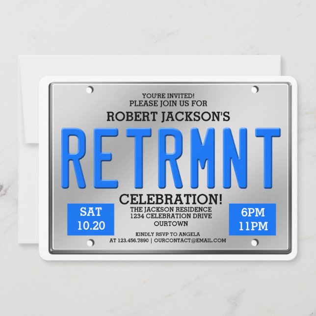 Invitaciones de la Parte de retiro de la placa de  (Anverso)