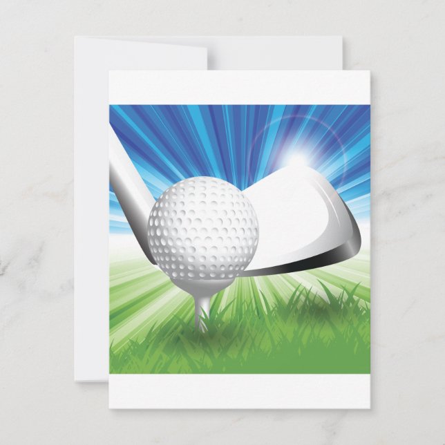 Invitaciones de la pelota de golf y de la camiseta (Anverso)