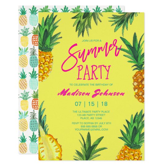 Invitaciones de la piña el del fiesta el del Zazzle.es