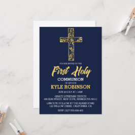 invitaciones de la primera comunión azul