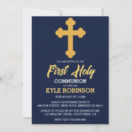 invitaciones de la primera comunión azul