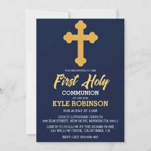 invitaciones de la primera comunión azul
