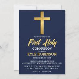 invitaciones de la primera comunión azul