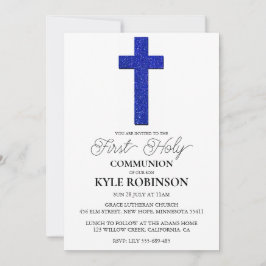 invitaciones de la primera comunión azul