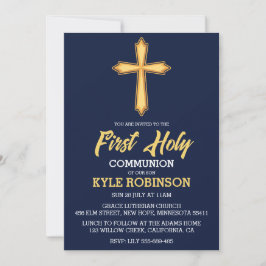 invitaciones de la primera comunión azul