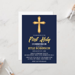 invitaciones de la primera comunión azul