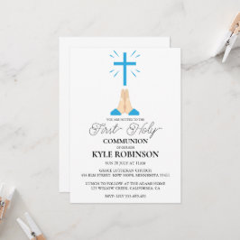 invitaciones de la primera comunión azul