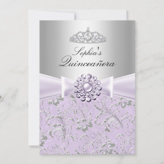 Invitaciones de la Quinceanera de la Púrpura y de 
