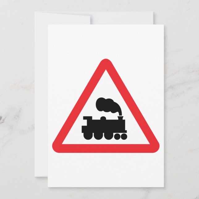 Invitaciones de la señal de tráfico del tren (Anverso)