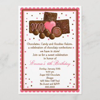 Invitaciones de la Tienda de chocolate