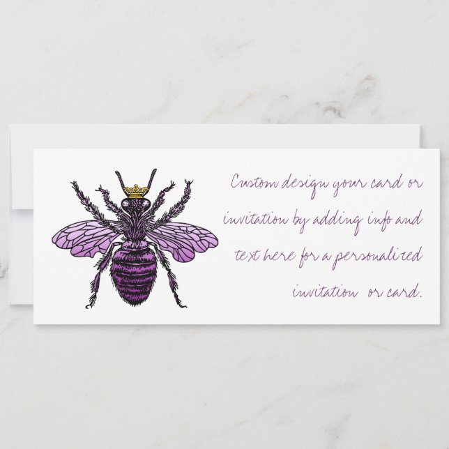 Invitaciones de las invitaciones de la abeja reina (Anverso)