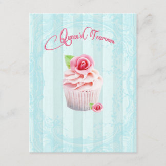 Invitaciones de las magdalenas del rosa de té