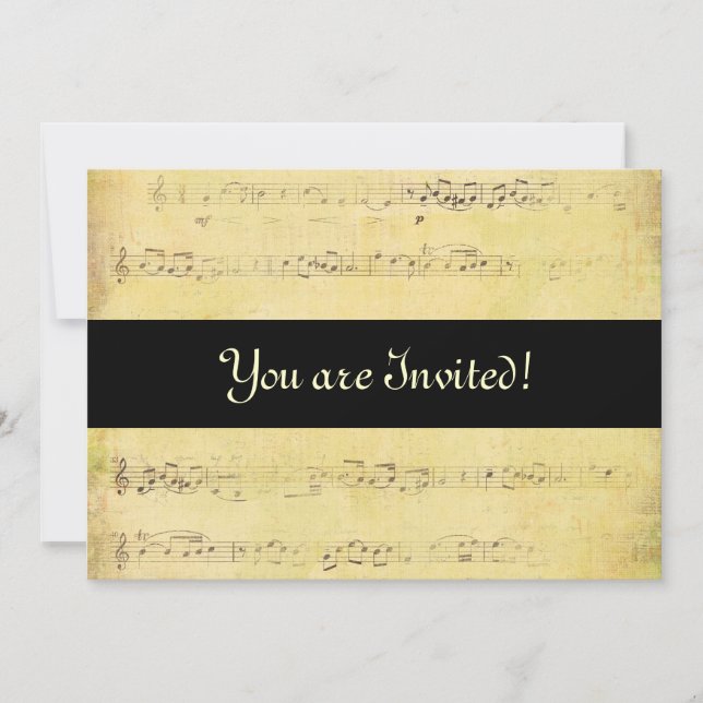 Invitaciones de las notas musicales de la (Anverso)