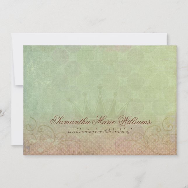 Invitaciones de las princesas de Shabby (Anverso)