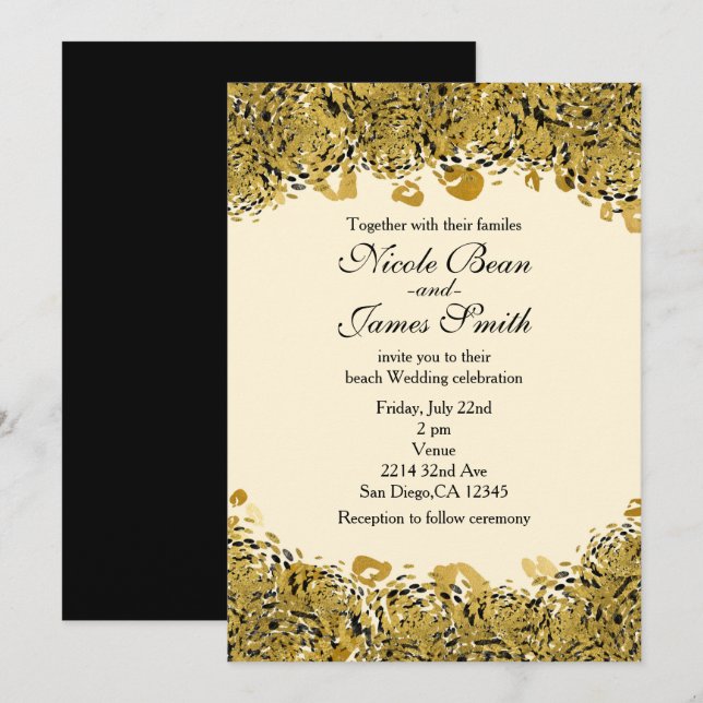 Invitaciones de leopardo de la jungla exótica de o (Anverso / Reverso)