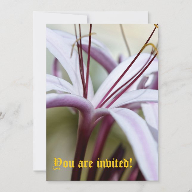 Invitaciones de lirios - Personalizadas (Anverso)