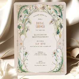Invitaciones de lluvia de novia Daisy Art Nouveau 