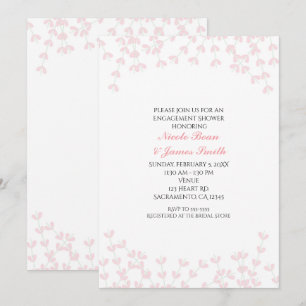 Invitaciones de lluvia de novia rosa rústica y vap