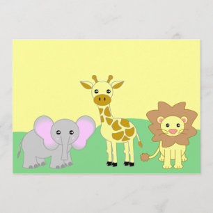 Invitaciones de los animales 5x7 Baby Shower del