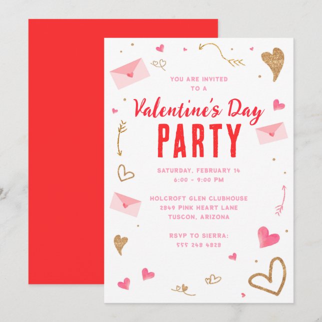 Invitaciones de los día de San Valentín (Anverso / Reverso)