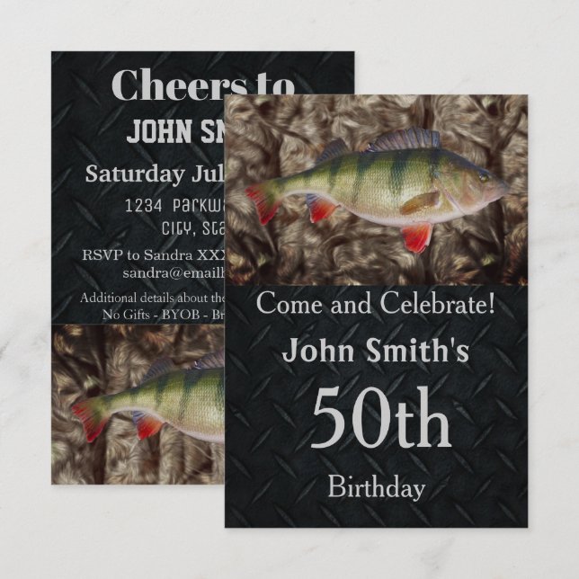 Invitaciones de los hombres a la Fiesta de Cumplea (Anverso / Reverso)