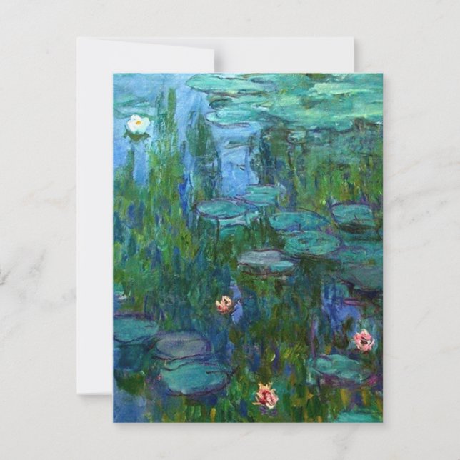 Invitaciones de los lirios de agua de Monet (Anverso)