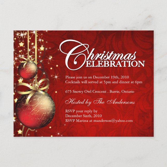 Invitaciones de los navidades (Anverso)