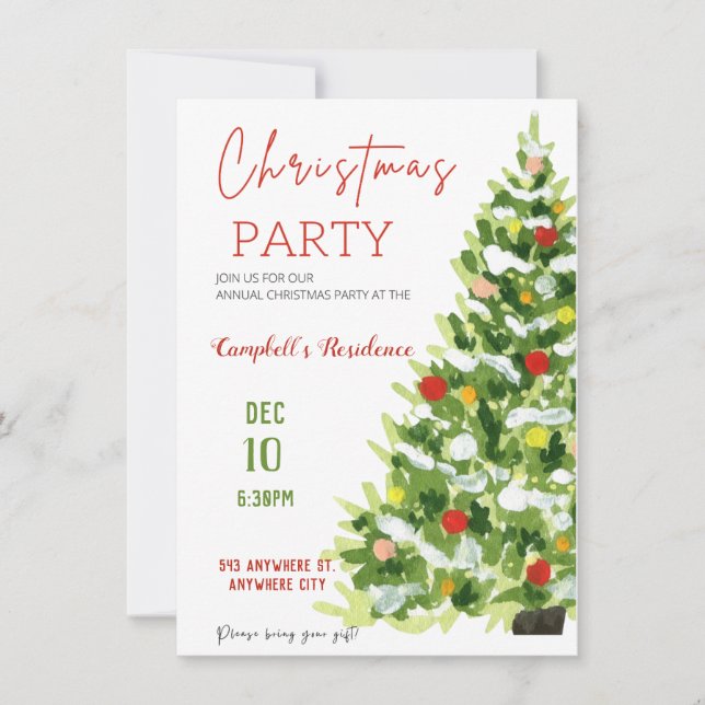 Invitaciones de los navidades (Anverso)