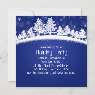 Invitaciones De Los navidades A Los Blancos Y Azul