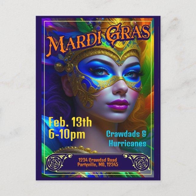Invitaciones de los Posters de Mardi Gras (Anverso)