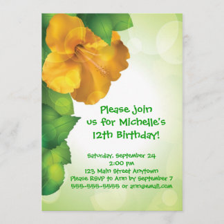 Invitaciones de Luau Hibiscus Hawaii