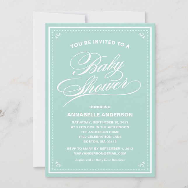 Invitaciones de lujo de Baby Shower (Anverso)