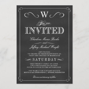 Invitaciones de lujo de la boda del monograma de