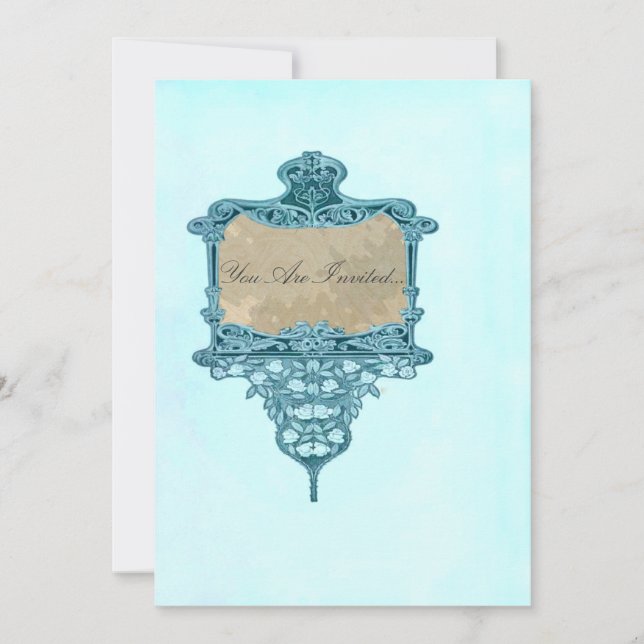 Invitaciones de lujo de la boda del vintage (Anverso)