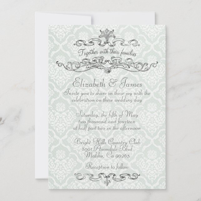 Invitaciones de lujo simples de la boda del (Anverso)