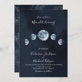 invitaciones de Luna Llena Celestial y Estrellas