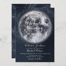 invitaciones de Luna Llena Celestial y Estrellas
