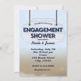 Invitaciones de Madera Blanca para Ducha de Compro