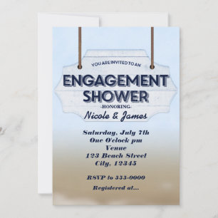Invitaciones de Madera Blanca para Ducha de Compro